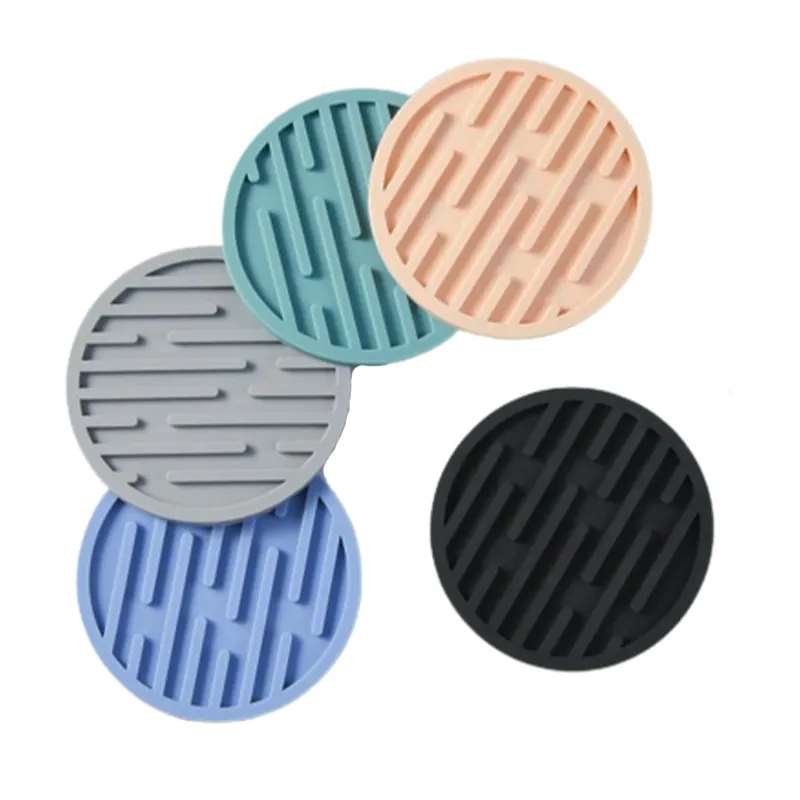 Custom Creative Gift Laser Engraving Heat Resistant Drink Coaster For Cup Rubber Mat Molded Silicone Rubber Products Parts