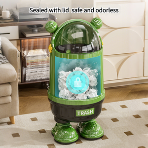 Cartoon Design Flip-Top Waste <strong>Bin</strong> Durable PP <strong>Plastic</strong> <strong>Lid</strong> for Easy Cleaning for Home Kitchen Bathroom or Outdoor Use - Product Image 3