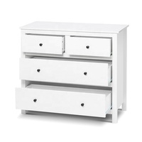 Commode à tiroirs de chambre à coucher blanche moderne Armoire de rangement pour vêtements de salon Commode en bois à 4 tiroirs Commode pour bébé