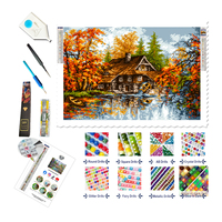 Kit de Peinture Diamant 5D en Gros Forêt d'Automne Pastorale, Décoration Artistique DIY à Pointillage Complet, Prix Usine, Livraison Rapide