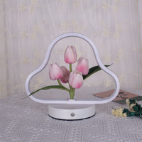 Lampe de nuit LED en forme de nuage, lampe de table décorative en forme de fleur pour chambre à coucher, salon
