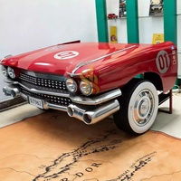 Bureau d'ordinateur créatif en métal, grande sculpture de voiture vintage, style industriel rétro, pour bureau, réception, comptoir de bar