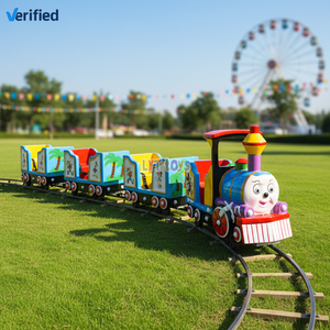 <span class=keywords><strong>Train</strong></span> miniature électrique commercial pour enfants, attraction de parc d'attractions en plein air - Product Image 1