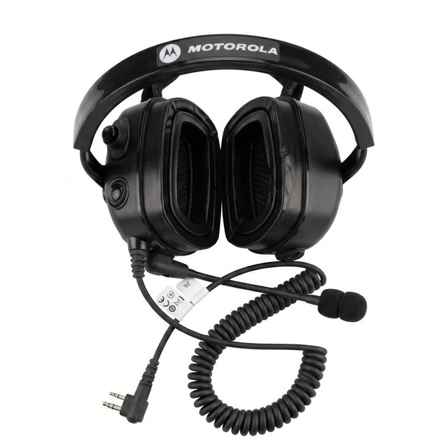 MOTOROLA PMLN6854AR Heavy-Duty Headset with Mic 2 Prong PTT VOX Wear Headphones for DP1400 CP200D DEP450 CP200 Two-way Radio