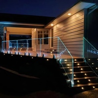 HIMOWAY Luminaires LED Nouveau Design Acier Inoxydable Garde-corps en Verre Sans Cadre Garde-corps à Spigots en Verre