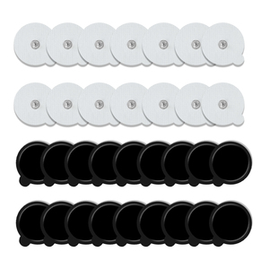Almohadillas Redondas de 4x4cm para Unidades <span class=keywords><strong>TENS</strong></span>, con Conector de 3.5mm, Gel Adhesivo Duradero, Compatibles con Masajeadores <span class=keywords><strong>TENS</strong></span>/EMS para Uso Doméstico - Product Image 1