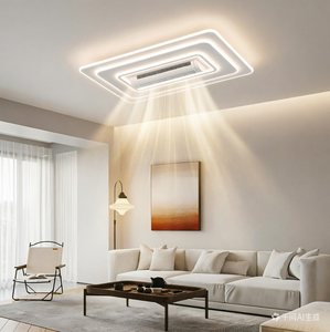 Bedroom Living Bladeless Remote Control Acrylic Square Round Enclosed <strong>LED</strong> Ceiling <strong>Fan</strong> with Lights - Product Image 3