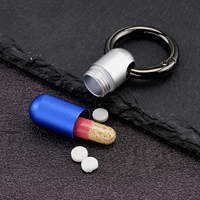 TGZUO – porte-pilules en aluminium CNC, porte-clés, capsule étanche, boîte à médicaments, conteneur pour voyage, extérieur, portable, mini porte-pilules EDC