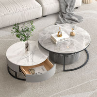 Table basse convertible haut de gamme en ardoise et marbre, écologique, avec rangement et structure en acier, design moderne pour salon et maison - Meilleures ventes