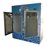 Dégivrage automatique-Affichage de refroidissement par ventilateur à 5 degrés C Refroidisseur de glace personnalisé Marchandiseur de glace extérieur 200 sacs de glace