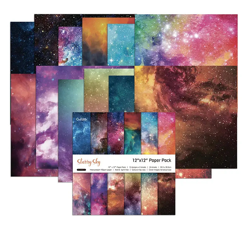 12''x12'' Starry Sky Pattern Single-Side Printing Cardstock Paper Supplies for Crafting Card Making Decorative Background Art