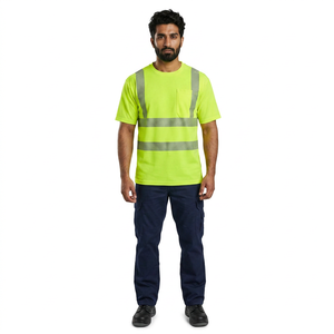 Custom Logo Short Sleeve Hi <b>Vis</b> Safety Reflective <b>T</b>-<b>Shirts</b> Work Wear Safety Clothing Reflective <b>High</b> Quality <b>T</b>-<b>shirts</b> - Product Image 1