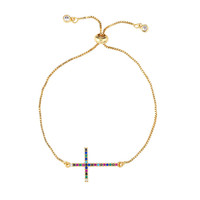 Jd — Bracelet de Tennis en macramé plaqué or 18k, bijou avec pierres décoratives, breloque en zircon cubique, chaîne ajustable, fait à la main