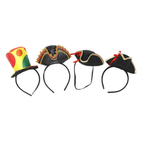 Mini chapeau de pirate des Caraïbes pour Halloween, bandeau à plumes, accessoire de cheveux pour cosplay et décorations de fête