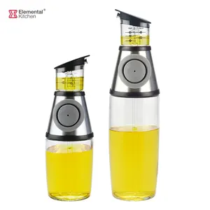 500ml Kitchen Cooking Measured Dispenser Glass Bottle For Empty Olive Oil And Vinegar Measuring Premium