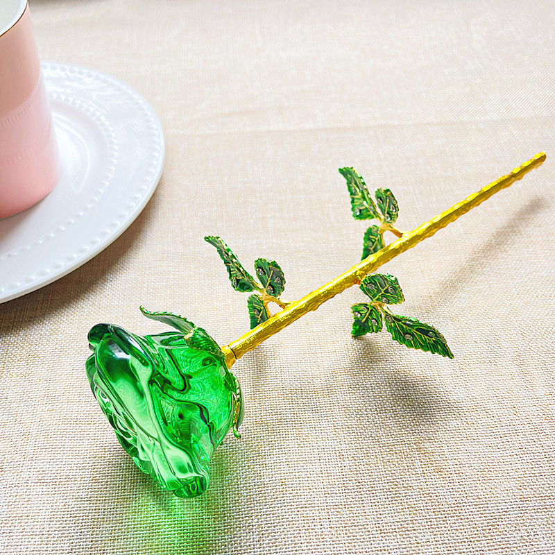 Coffret cadeau Rose de cristal colorée (Vert)