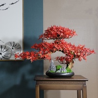 Petit arbre artificiel en faux pin de style chinois, bonsaï pour la décoration de la maison, de la chambre et du bureau