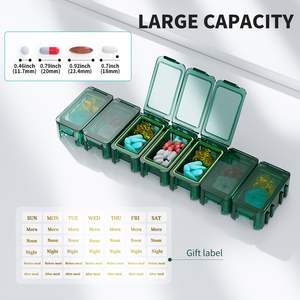 Boîtes à médicaments portables détachables en silicone et ABS petit organisateur de pilules de voyage hebdomadaire et distributeur de <span class=keywords><strong>pilulier</strong></span> de tablette - Product Image 3