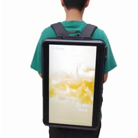 11,6/15/17/18.5/21.5/24/27/32 pulgadas interior humano caminar mochila cartelera publicidad pantalla mochila LCD publicidad reproductor