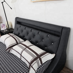 Set Perabot Kamar Tidur Mewah Desain Kulit Berkualitas Tinggi untuk Rumah, <span class=keywords><strong>Hotel</strong></span>, Apartemen, Tempat Tidur Empuk Custom - Product Image 3