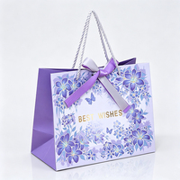 Bolsa de Regalo Premium Super Septiembre con Lámina Dorada para Boda, Bolsa de Papel para Dulces con Asa Retorcida de Cinta de Satén, Souvenir al por Mayor