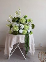 H469 Grande fleur artificielle moderne pour mariage, thème rose en soie et plante verte, 60cm 80cm, pour décoration de mariage