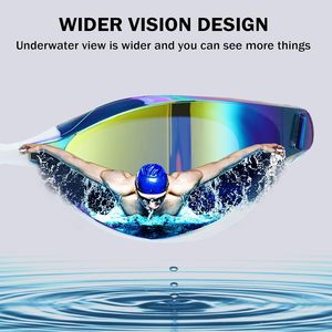 ワイドビュースイミングゴーグルプロフェッショナル防曇UVプロテクション漏れなし女性男性用スイムゴーグル - Product Image 2