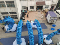 Sculpture d'art de dragon gonflable bleu personnalisée publicité modèle de dessin animé de dragon chinois gonflable pour la fête en plein air