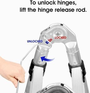 Échelle télescopique extensible en aluminium moderne certifiée EN131, pieds en caoutchouc industriels pour usage extérieur - Product Image 5