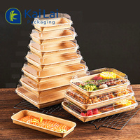 Boîte alimentaire en papier recyclable et personnalisable, emballage à emporter biodégradable, conteneur à sushi en canne à sucre, boîte alimentaire, plateau à sushi en papier