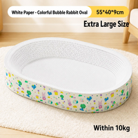 Griffoir pour chat en papier kraft blanc très résistant |   Lit pour chat ovale en carton ondulé pour chats de grande taille |   Produits pour animaux de compagnie professionnels OEM