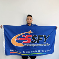 Drapeau double face 3x5 personnalisable impression personnalisée en coton polyester promotionnel avec logo design personnalisé