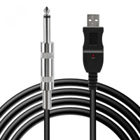 Cable de Audio Green Audio GAZ-CB25 con Interfaz USB Macho a Conector de 6.35mm (TRS) para Micrófono