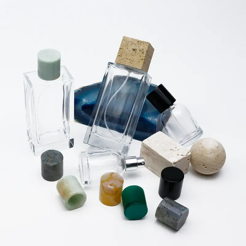 Grosir kustom batu permata kerajinan OEM/ODM kristal alami kerajinan mewah batu permata botol parfum tutup