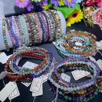 Großhandel Neuankömmling Gemischte Materialien 4mm Armband Perlenkette Edelsteine Schmuck Kristallhandwerk für Mode Geschenk Dekoration