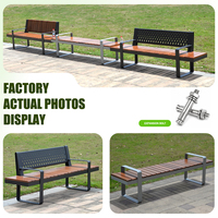 Bancs de parc de loisirs extérieurs modernes en acier inoxydable, bancs de patio pour écoles