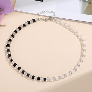Collar de cuentas de piedra natural colorido, cadena de clavícula con forma geométrica, estilo dulce para chica, accesorio versátil - Product Image 3