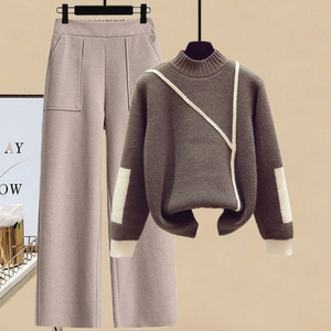 Bộ áo len chui đầu mùa thu đông nữ thiết kế kiểu dáng lười, quần len dày cạp cao tôn dáng, kiểu dáng nhỏ gọn. - Product Image 3