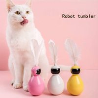 Robot vaso Swing pelota pluma Cat Stick divertido eléctrico gato de juguete