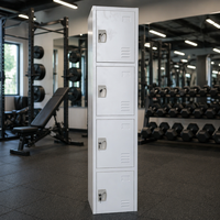 Casier en acier pour employés, armoire métallique à 4 portes, casiers de rangement multicolores pour le personnel de la salle de sport