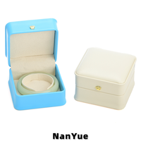 Boîtes à bijoux carrées en cuir PU, portables, à rabat, pour bracelets en jade, boîtes de rangement et de présentation, vente en gros, boîtes cadeaux à bijoux avec logo personnalisé