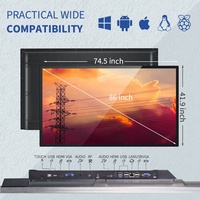 Tableau blanc intelligent interactif 43 65 86 pouces cadre ouvert lcd ordinateur ip65 surface étanche vga écran tactile capacitif moniteur