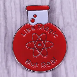 Like magic but real science enamel pin chemistry experimental flask brooch