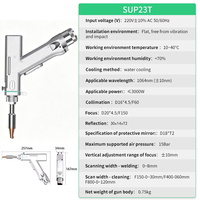 HXLASER Pistolet laser portable 4 en 1, pistolet laser haute puissance 23T, machine de soudage laser portative 3kW, pistolet pour kit de torche de soudage SUP 23T