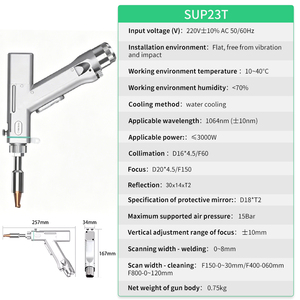 Hxlaser ปืนเลเซอร์4 in 1แบบพกพา23T ปืนเลเซอร์แรงสูง3kW ปืนยิงเลเซอร์สำหรับ Sup 23T ชุดเชื่อมไฟฉาย - Product Image 2