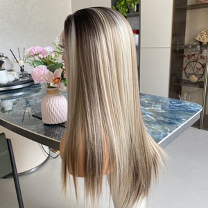 Pelucas de Fibra Futura a Precio de Fábrica, Color Marrón con Reflejos, Sintéticas, 13x4, Transparentes, HD, Sin Pegamento, Línea de Cabello Natural, Lisas y Sedosas - Product Image 5