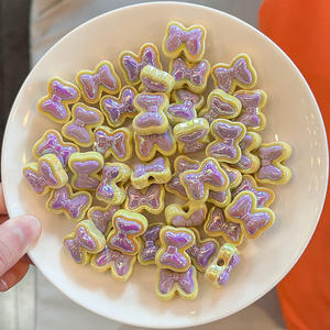 Colorful <b>Bow</b> Straight Hole Jewelry <b>Hair</b> Accessories DIY Handmade Semi-finished <b>Hair</b> Rope Material Keychain Jewelry Beads - Product Image 6