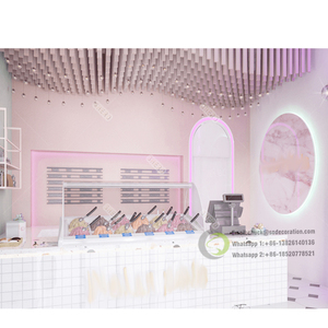 การออกแบบการตกแต่งร้านเบเกอรี่แบบกําหนดเองที่ทันสมัยร้านเบเกอรี่เคาน์เตอร์ร้านเค้กการออกแบบตกแต่งภายใน - Product Image 1