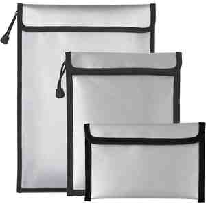 CUSTOM 3 Pack Fireproof and Waterproof <b>Document</b> Organizer Pouch Money and Water-Resistant Safe Storage <b>Bags</b> for School Use - Product Image 1