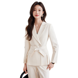 Women's Pink Suit <b>Set</b> Full Sleeve Polyester Formal Wear Spring Anti-Wrinkle <b>Office</b> Workwear - Product Image 5